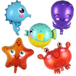 Under The Sea Balloons Sea Creatures Balloon Sea Animals Crab Balloon Starfish Balloon Seahorse Balloon Squid Balloon Bubble fish Balloon