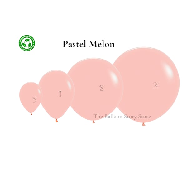 Pastel Melon Latex Balloons Peach Balloon