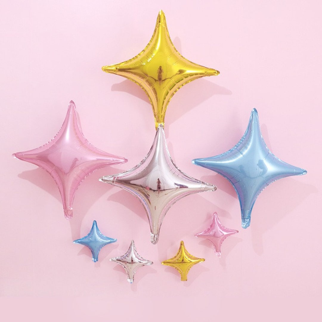 Star Point Foil Balloons: Blue, Pink, Gold, Silver (10/26 Inch) - Etsy
