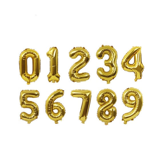 Metallic number balloons deals