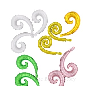 4pcs/Set Spiral Wave Curved Foil Balloons Embroidered Style Balloon