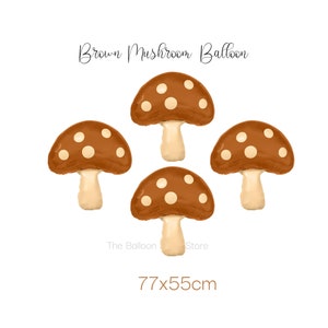 Brown Mushroom Balloon Mushroom Foil Balloon Neutral Colour Mushroom Balloon