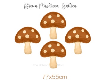 Brown Mushroom Balloon Mushroom Foil Balloon Neutral Colour Mushroom Balloon