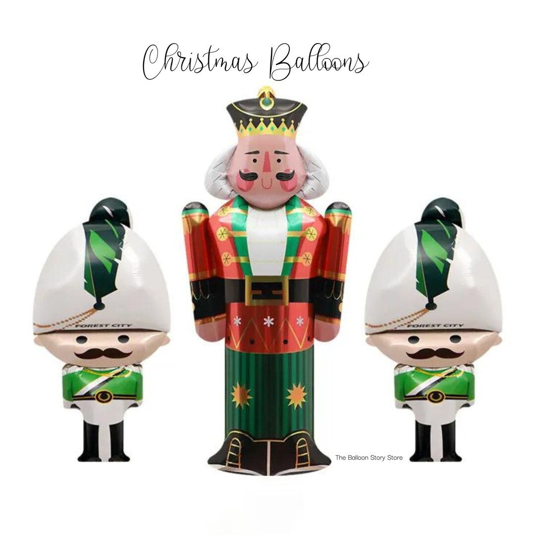 Christmas Nutcracker Balloon, Holiday Reindeer, Elk Foil Balloons - Etsy