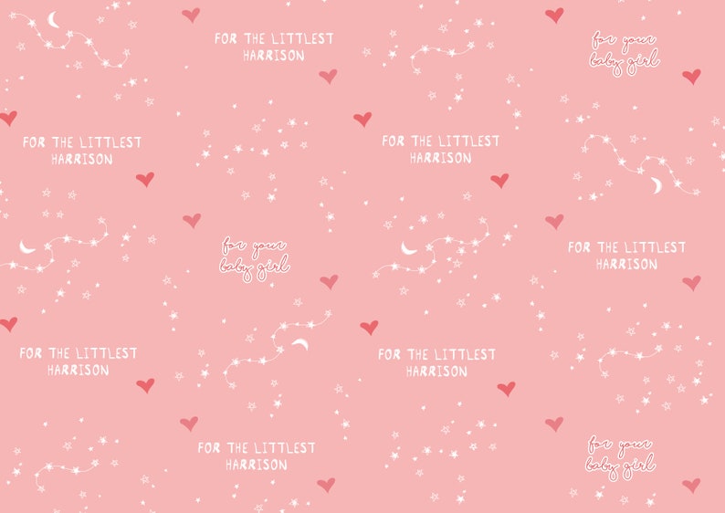 New Baby Girl Personalised Luxury Wrapping/Gift Wrap Paper | Etsy