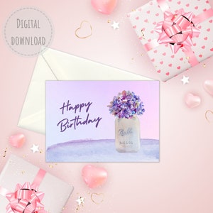 Printable Card / Birthday Card / Digital Download / 5 x 7 Inch Size For Anniversary Celebration / Gift For Him / Gift For Her
