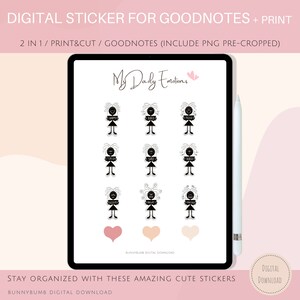 Digital Stickers Post It / Include PNGs pre-cropped Goodnotes file/  Printable Stickers/ Sticker book/ Digital Journal/ Goodnotes Stickers