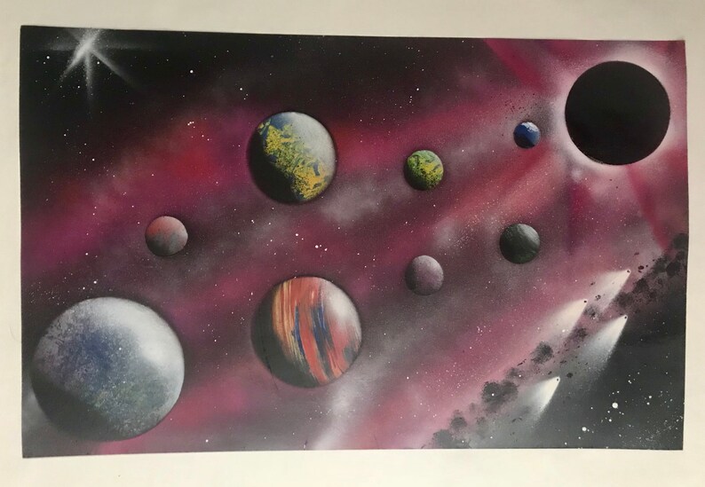 Black Hole spray Paint Art Etsy