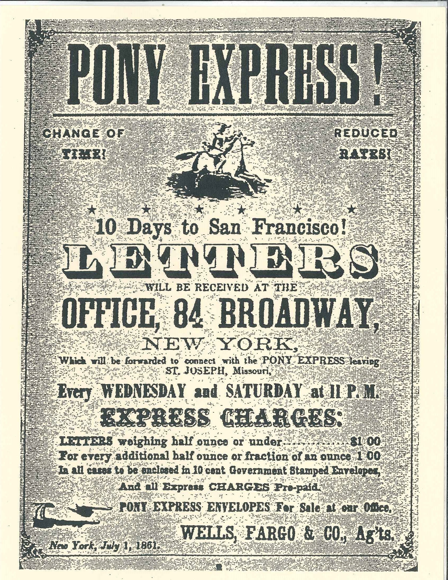 Pony Express Poster Etsy