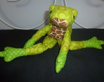 Homemade Plush Zoo Animal. Plush Frog. Stuff Frog for Nursery Decor.