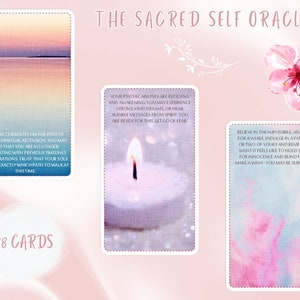 Las Tarjetas Sagradas del Oráculo del Yo - Guías Espirituales, Amor Propio, Suave, Viaje Espiritual, Temática Pastel, Divino Femenino