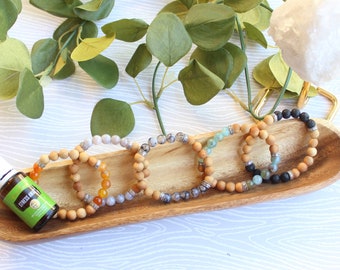 Wood and Agate diffuser bracelets