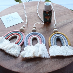 Rainbow Macrame Car Diffuser
