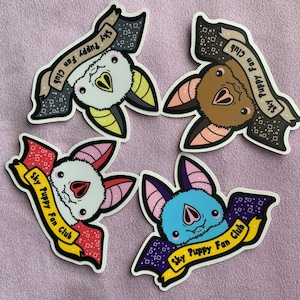 Sky Puppy Fan Club Bat Sticker! Choose 1 of four colors!