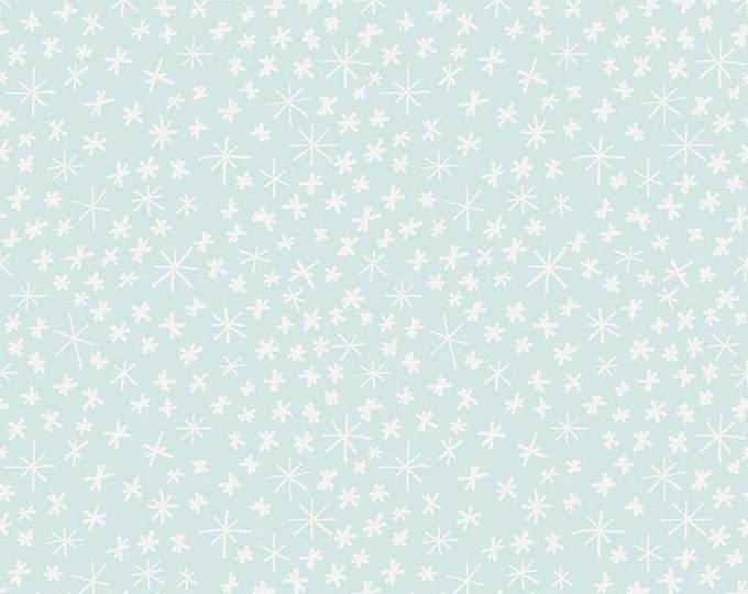 Snowflakes Mint Flannel Nice Ice Baby Flannel designed by Deena Rutter for Riley Blake