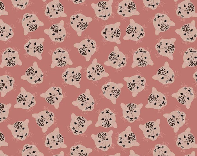 Main Rose Sparkle Leopard Head from Spotted  by Kate Blocher for Riley Blake Designs