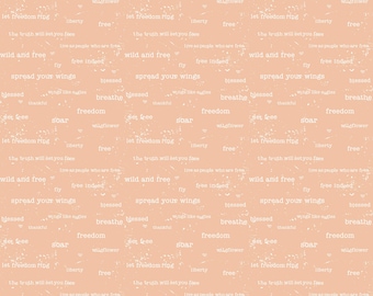 Wild And Free Text Peach by Gracey Larson for Riley Blake Designs
