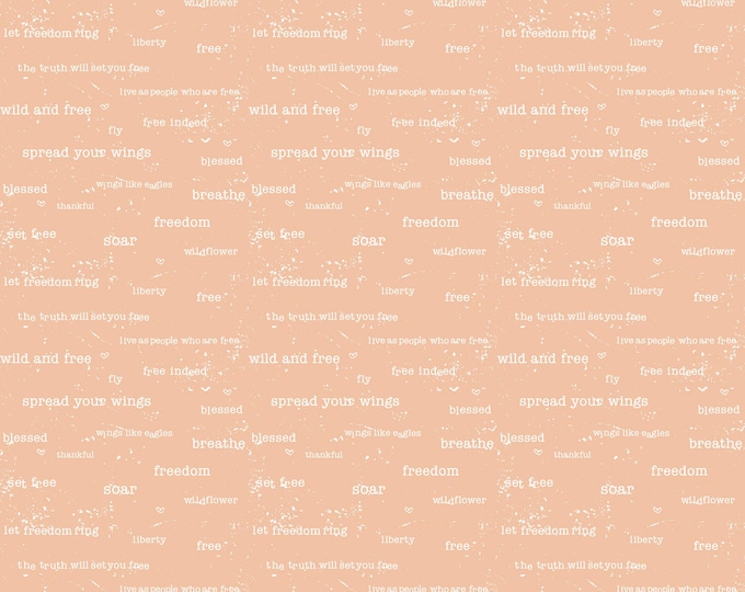 Wild And Free Text Peach by Gracey Larson for Riley Blake Designs