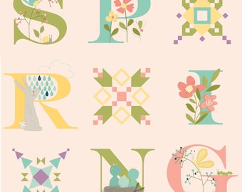 Hello Spring 36“ X 43.5” Panel - blush  for Riley Blake Designs