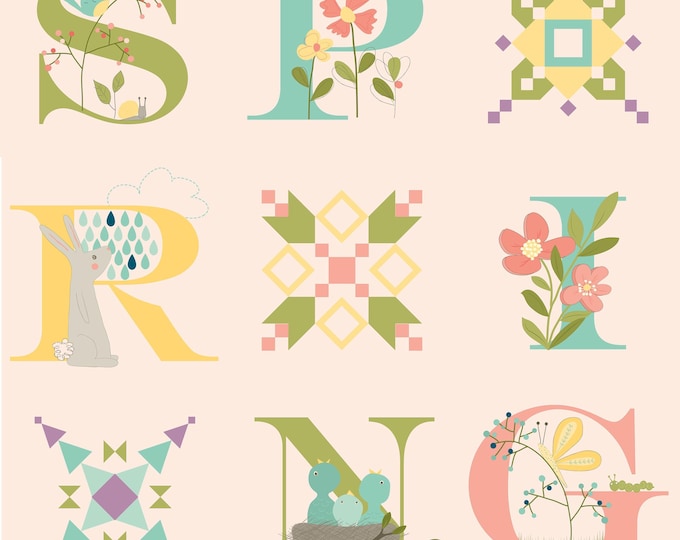 Hello Spring 36“ X 43.5” Panel - blush  for Riley Blake Designs