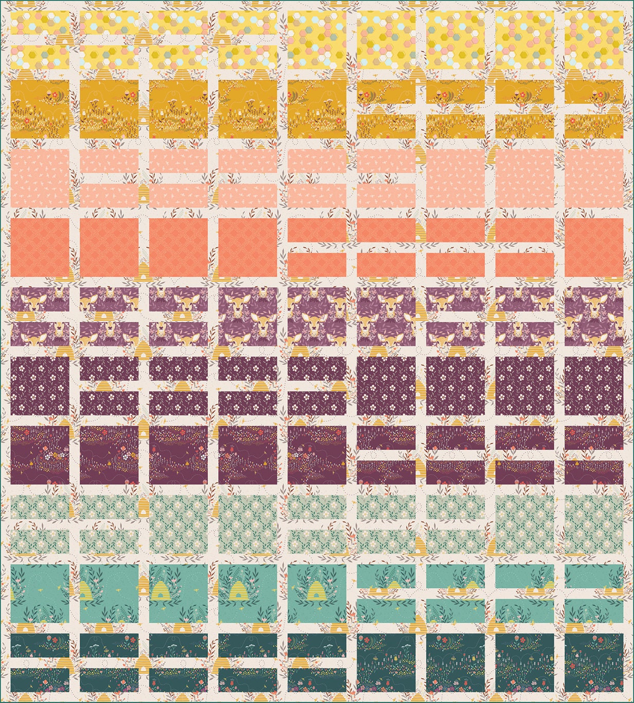 Horizon Lines Quilt Pattern - PDF Digital Download - by Taren Studios