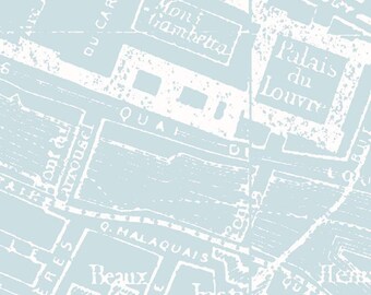 City Map Blue Couturiere Parisienne byJ. Wecker Frisch for Riley Blake Designs