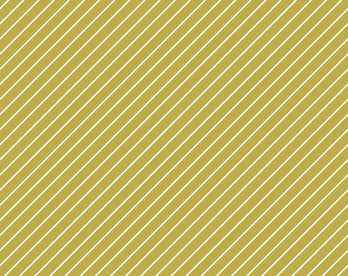 Hibiscus Stripes Citron by Simple Simon and Company for Riley Blake Designs