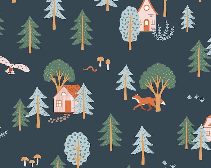 Forest Village Twilight Main by Little Forest Atelier for Riley Blake Designs
