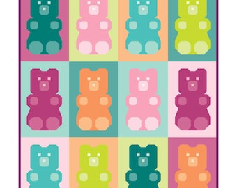 Gummy Buddies Quilt Pattern - Paper Pattern - by Taren Studios