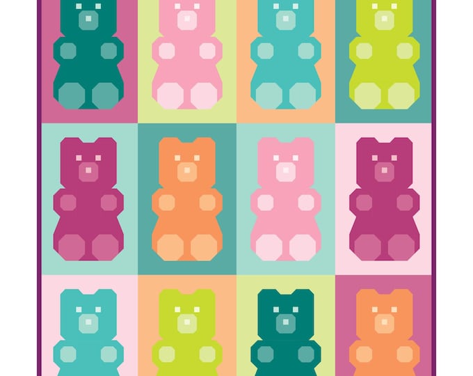 Gummy Buddies Quilt Pattern - Paper Pattern - by Taren Studios