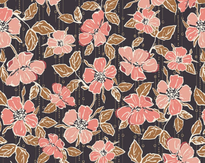 Crafted Blooms Cacao from Homebody  by Maureen Cracknell for Art Gallery Fabrics