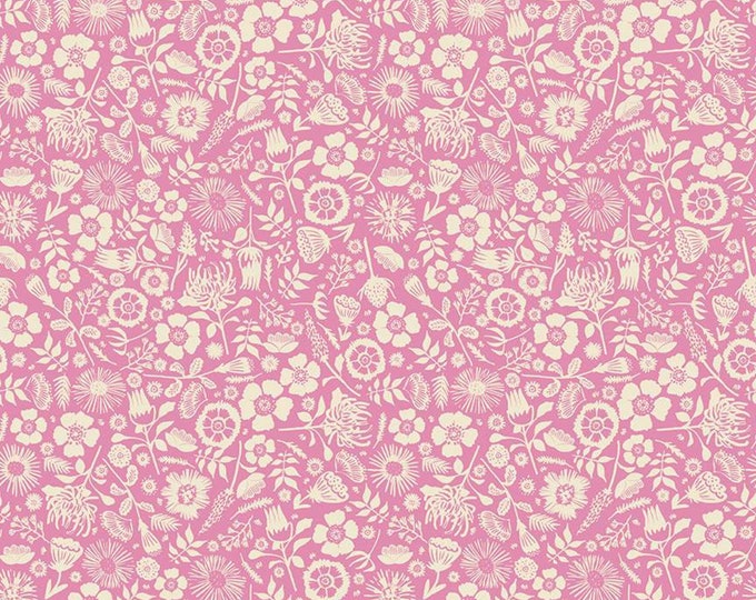 Meadow Lane Floral Imprint Pink by Sara Davies for Riley Blake Designs