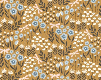 Lakeside Floral Curry from Little Swan by  Little Forest Atelier for Riley Blake Designs