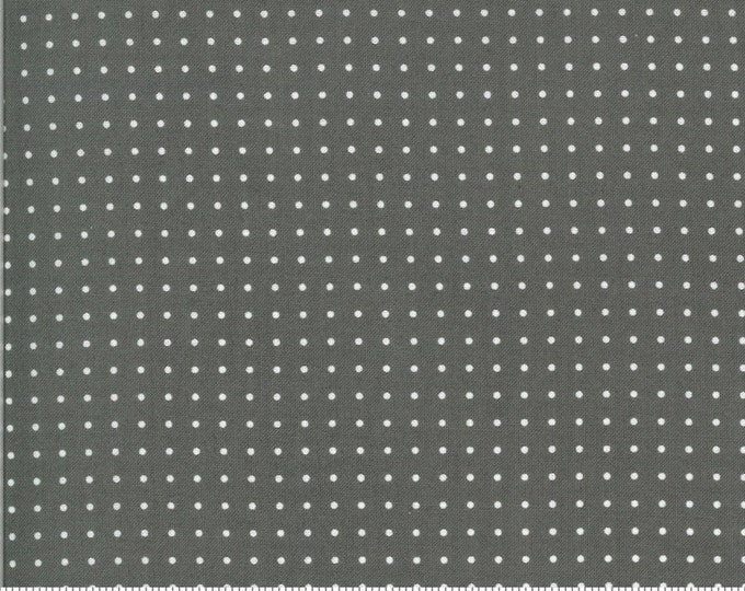 Quotation Graphite white pin dot on gray  by Zen Chic for MODA