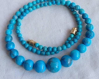 Collier vintage perles de turquoise