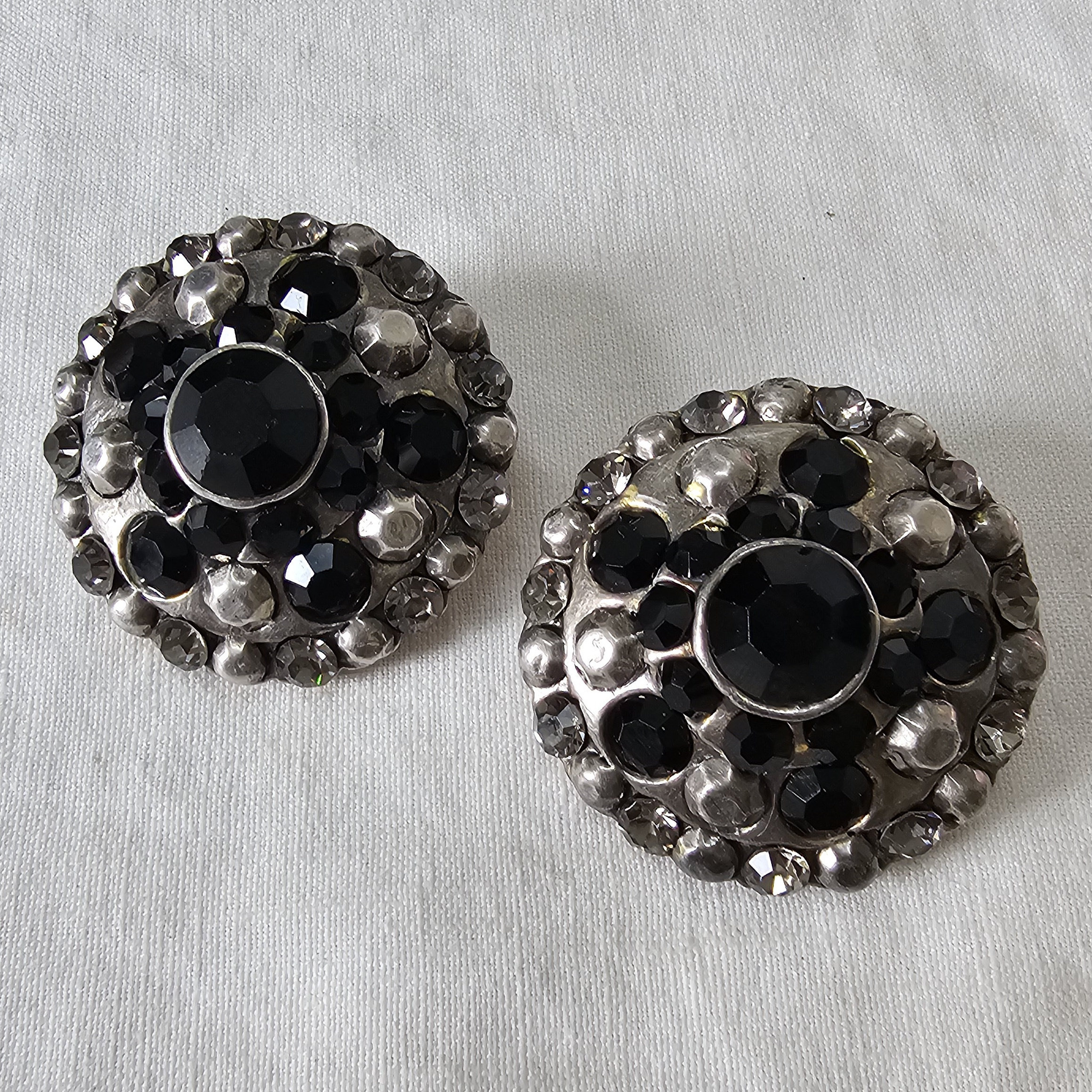 Boucles D'oreilles Et Bracelet Vintage Chantal Thomass - Argenté - Résine - Clip - Occasion