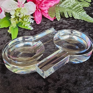 Baccarat | Antique Art Deco double ashtray in clear crystal