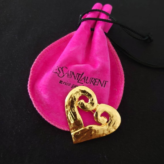 Yves SAINT-LAURENT Rive Gauche | Broche cœur en pl