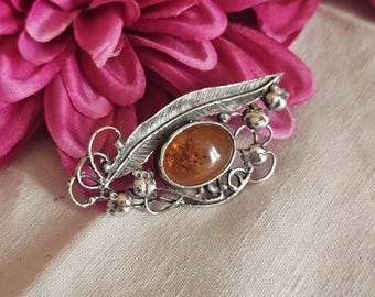 Broche Vintage Années 40/50 - Ruban Avec Volutes - Plaqué Or Laminé - Occasion