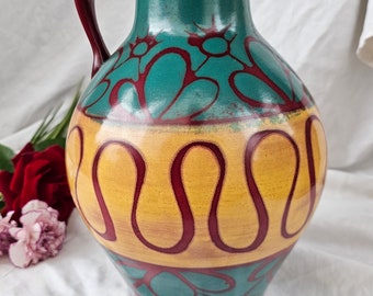 ST-CLEMENT | Krugartige Vase aus Steingut, Vintage-Dekoration, selten, Design