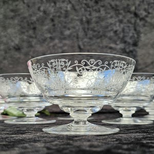 Baccarat | &quot;Lulli&quot; champagne glasses x6 in acid-etched crystal