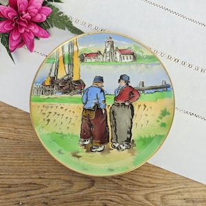 St Clément | Decorative wall plate x1 "Dutch" in Ironstone and cloisonné enamels, Keller and Guerin