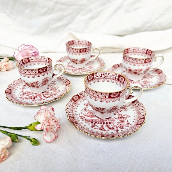 Fanquare 21 Pieces Service a The en Porcelaine Vintage, Tasse et