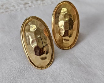 DOLCE VITA | Boucles d'oreilles à clips dorées, vintage, modernistes
