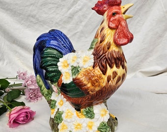 Krug „Hahn“ aus Vintage-Keramik, dekorativ, ländlich, zoomorph