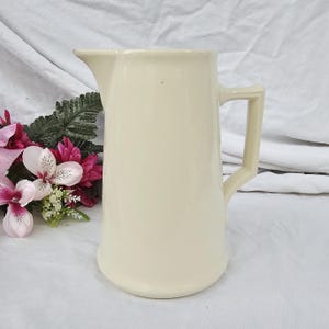 Antique Parisian pitcher – White ironstone – Vintage tableware – Chic flea market decor – Retro tableware