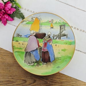 St Clément | Decorative wall plate x1 "Dutch" in Ironstone and cloisonné enamels, Keller and Guerin