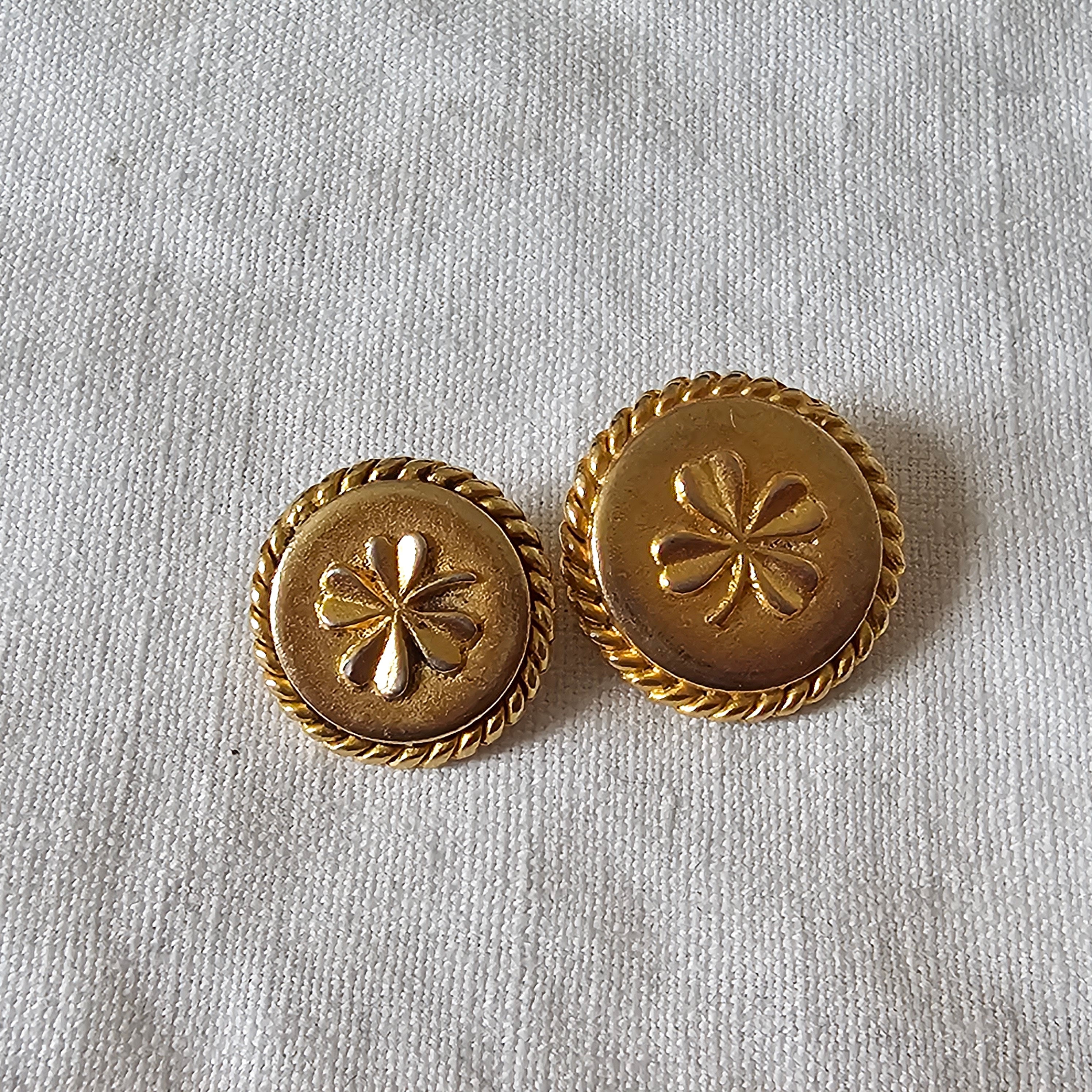 Chanel button earrings sale etsy