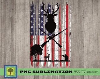鹿狩り昇華デジタルダウンロード | 米国旗鹿狩りPNG | 愛国的な狩猟 | ライフルpng | 雄鹿png | ハンターのための角png