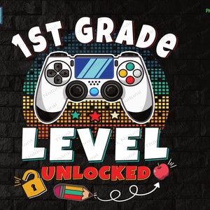 1.Klasse Stufe freigeschaltet PNG, 1.Klasse Png, Zurück in der Schule, Spiel in der 1.Klasse, Gamer Schüler, 1st Schultag, Gamer zurück in der Schule
